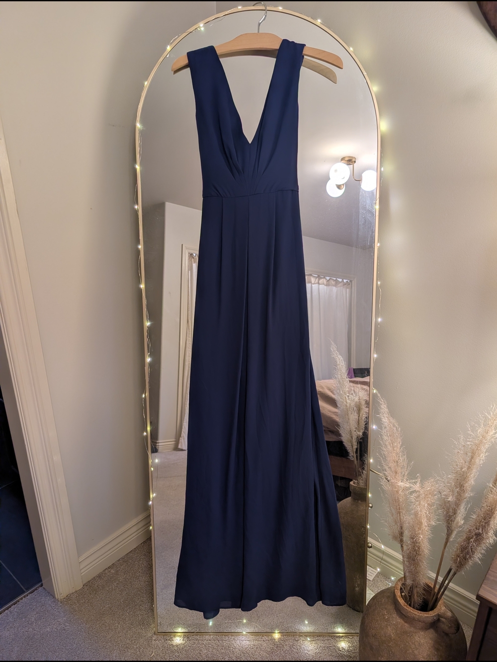 BCBGMaxAzria Deep Blue V-Neck Maxi Dress